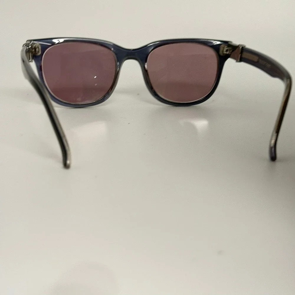 Robert Marc 608-108 Sunglasses Handmade in France Navy Blue Square Rose Lens